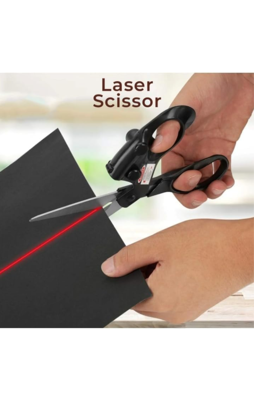 Professional Laser Guided Scissors, Precision Straight Accurate Cutting Cutting Tool for Crafts and Fabric, DIY Projects Black (1 Pc) COD available