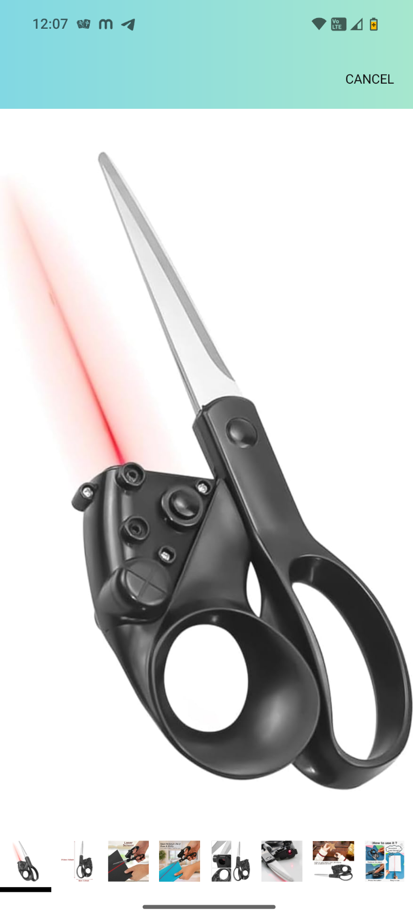 Professional Laser Guided Scissors, Precision Straight Accurate Cutting Cutting Tool for Crafts and Fabric, DIY Projects Black (1 Pc) COD available